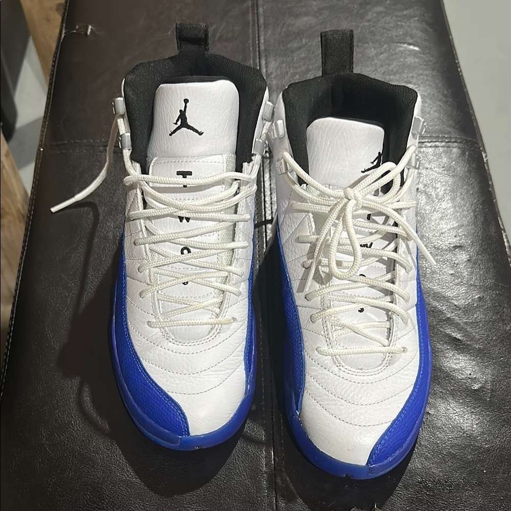 Jordan 12’s White and Blue Sneakers